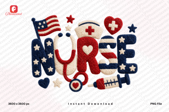 4th of July Patriotic Nurse PNG Designs