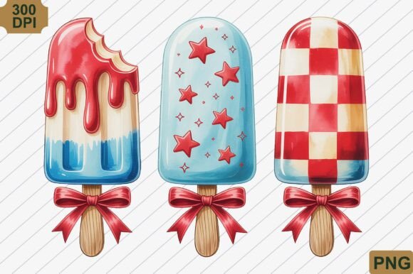Chill in Style: The Ultimate Guide to Patriotic Popsicle Ice Creams Summer PNG Designs