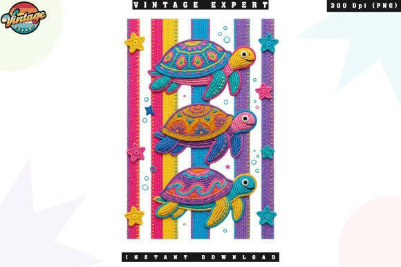 Colorful Sea Turtle Crochet Yarn PNG: A Versatile Design for Creative Projects
