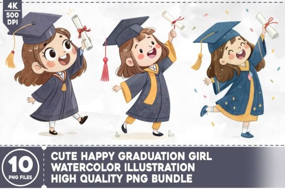Cute Happy Graduation Girl Design Resource