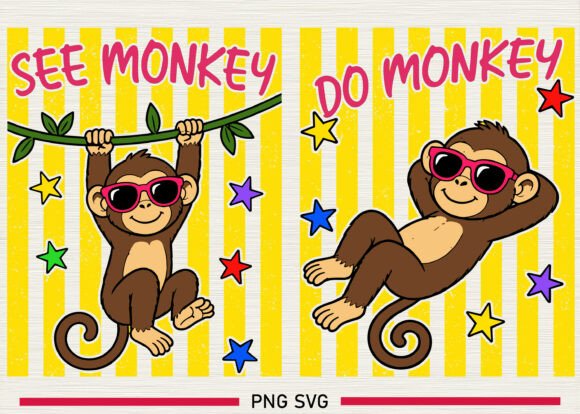 Funny Monkey Preppy Stripe Sublimation: Merging Playful Design with Versatile Apparel Creation