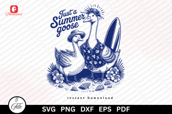 Funny Tropical Just a Summer Goose SVG – A Playful Touch for Summer Crafts and Apparel