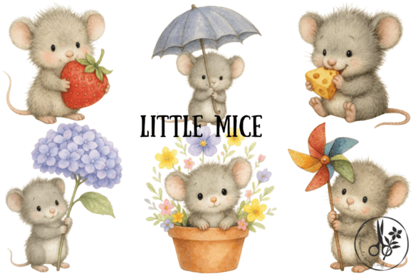 Little Mice - Png Pdf Clipart: A Sweet Addition to Modern Creative Projects
