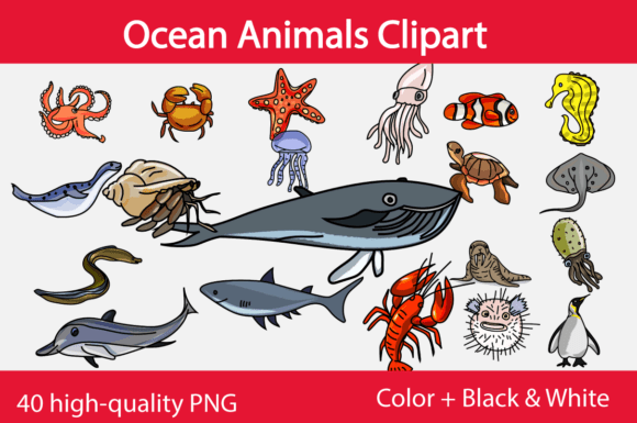 Unlock Creativity with the Ultimate Ocean Animals Clipart Set