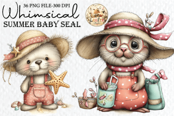 Whimsical Summer Baby Seal Clipart: A Joyful Addition to Coastal-Themed Design Projects