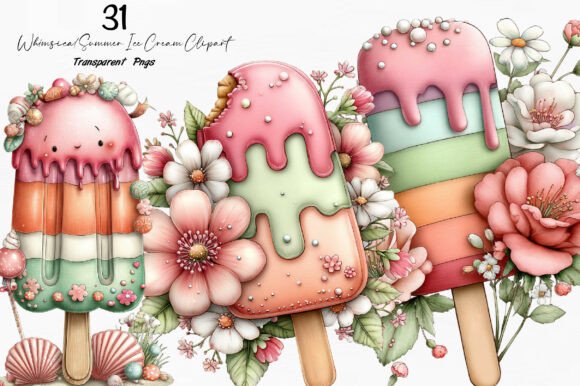 Whimsical Summer Ice Cream Clipart: A Creative Resource for Makers, Marketers, and More