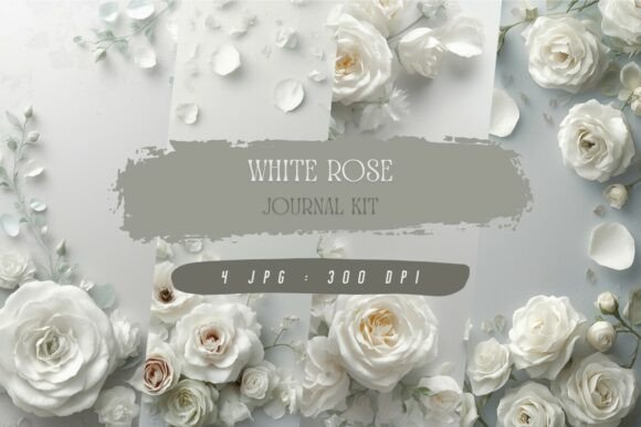 White Rose Journal Kit & Wallpaper: Creative Inspiration for Paper Lovers