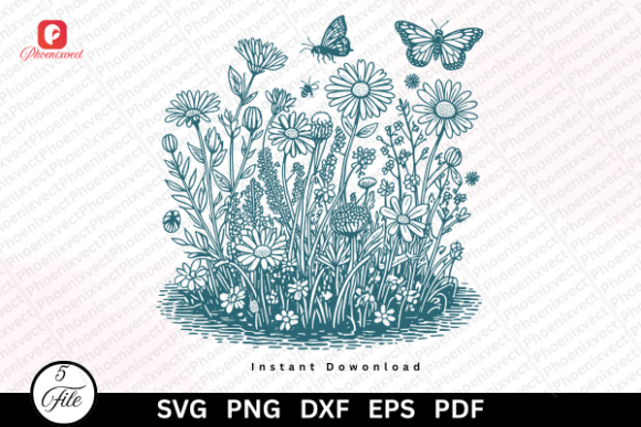 Wildflower Meadow Butterfly SVG PNG: A Versatile Design for Creative Expression